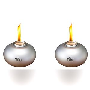 TIKI Pearl Table Torches - Set of 2 - Silver - New!
